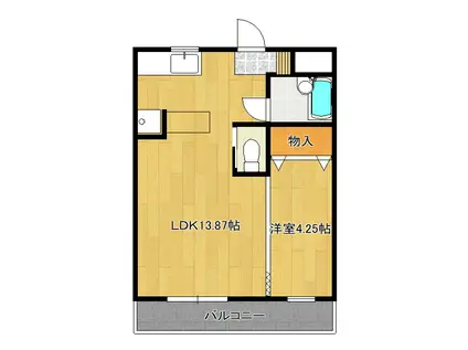 城南レジデンス(1LDK/1階)の間取り写真