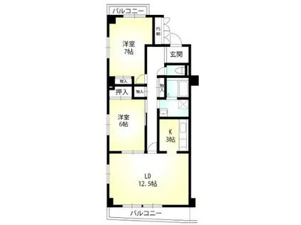 ポルックス三ノ輪(2LDK/5階)の間取り写真