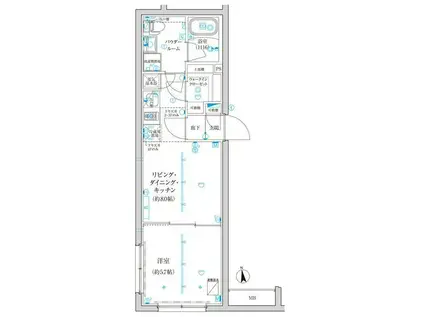 クレアティフ西池袋(1LDK/2階)の間取り写真