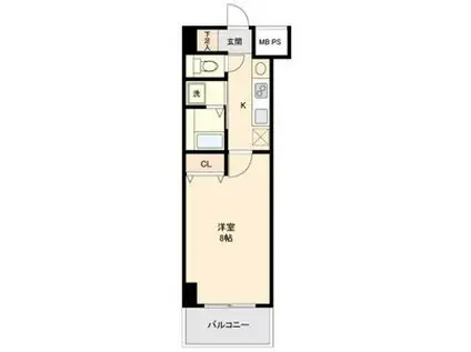 リアライズ沢下町I(1K/6階)の間取り写真