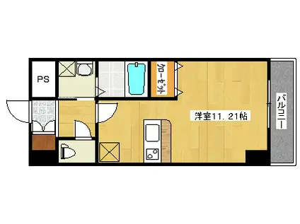 KAFUU COURT 矢賀(ワンルーム/7階)の間取り写真