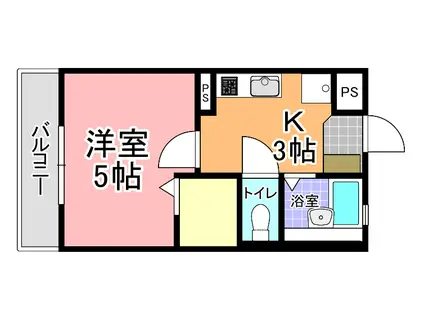 メゾンプチパレ(1K/1階)の間取り写真