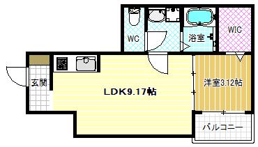 FSTYLE藤井寺・林6丁目(1LDK/3階)の間取り写真