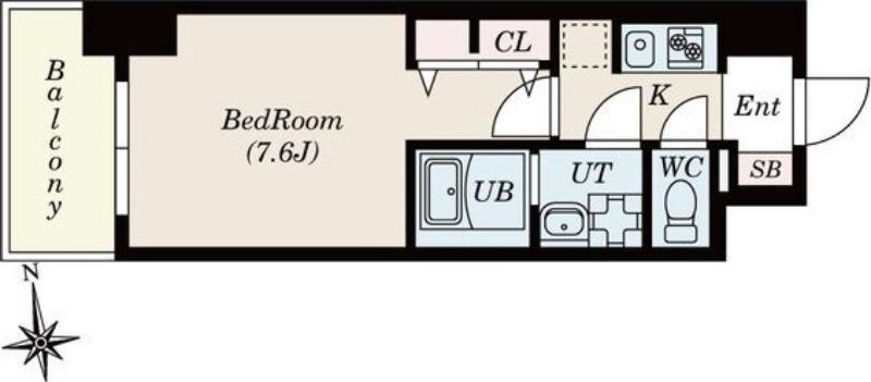 S-RESIDENCE桜本町AWESOME(1K/14階)の間取り写真