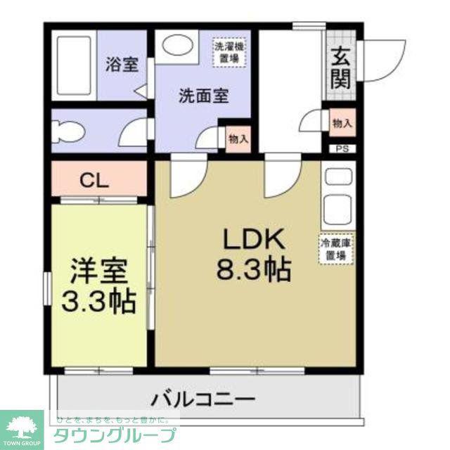 ラ・メゾン・イースト獨協大学前(1LDK/3階)の間取り写真