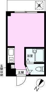 フォルテ弁天(ワンルーム/1階)の間取り写真