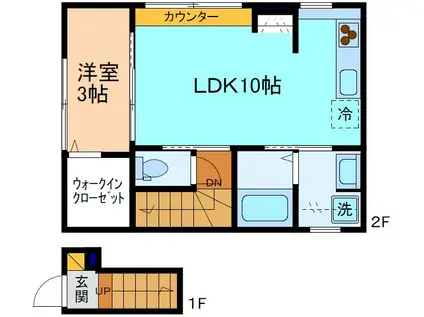 INTEGRAL SFIDA(1LDK/2階)の間取り写真