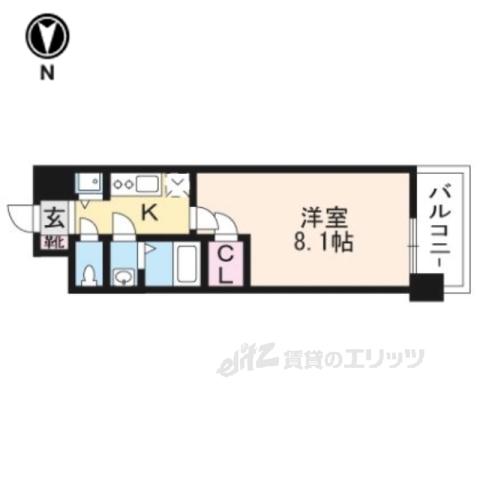 エスリード京都梅小路(1K/3階)の間取り写真