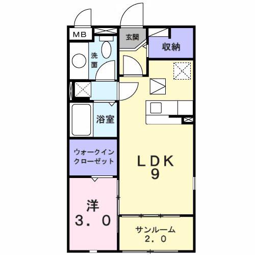 エテルノ桜台(1LDK/1階)の間取り写真