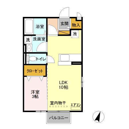 プランドール(1LDK/2階)の間取り写真