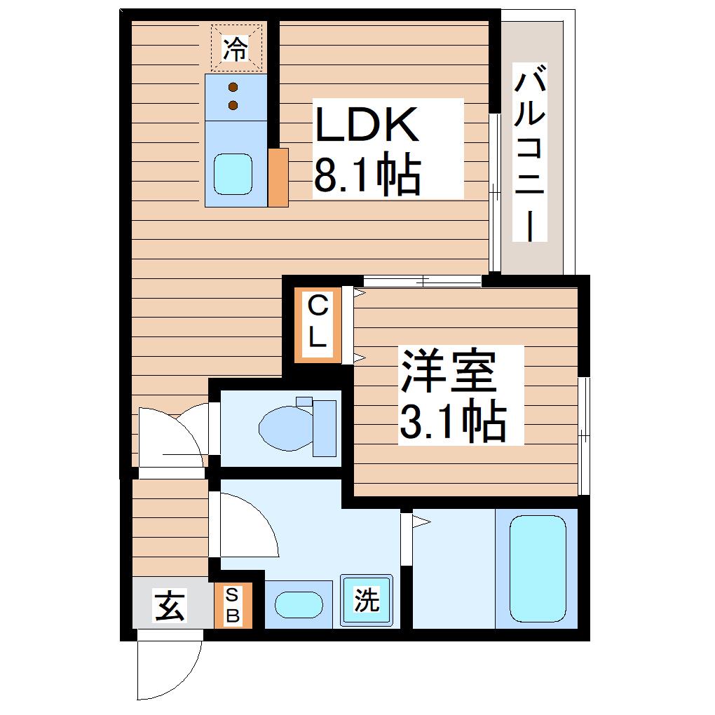 LIRIOII(1LDK/3階)の間取り写真
