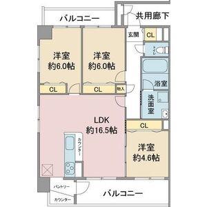 グランヒルズ猫洞(3LDK/4階)の間取り写真