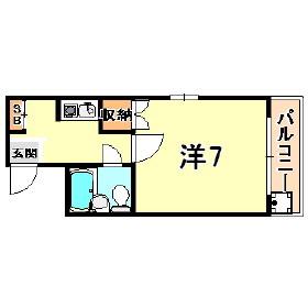 松原マンション(1K/4階)の間取り写真