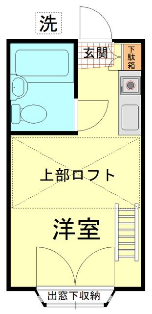 若宮シティハイツ(ワンルーム/1階)の間取り写真
