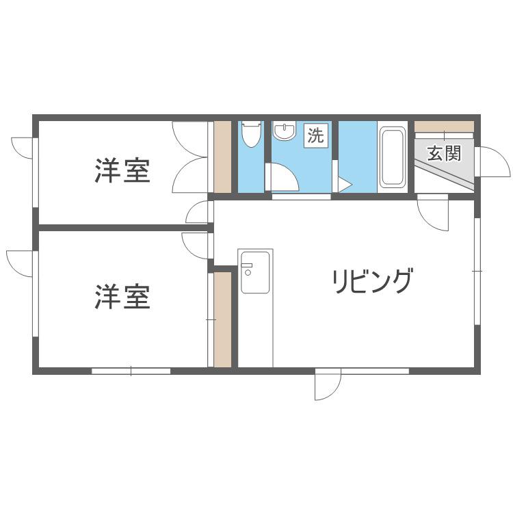 東栄ハイツ44(2LDK/3階)の間取り写真