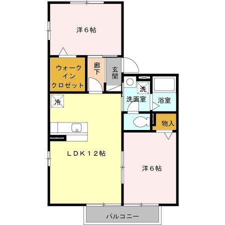 プレミアムタウン A(2LDK/2階)の間取り写真