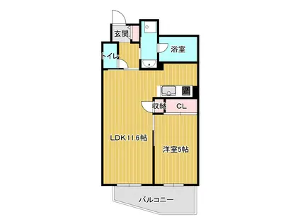 レークサイド泉中央(1LDK/8階)の間取り写真