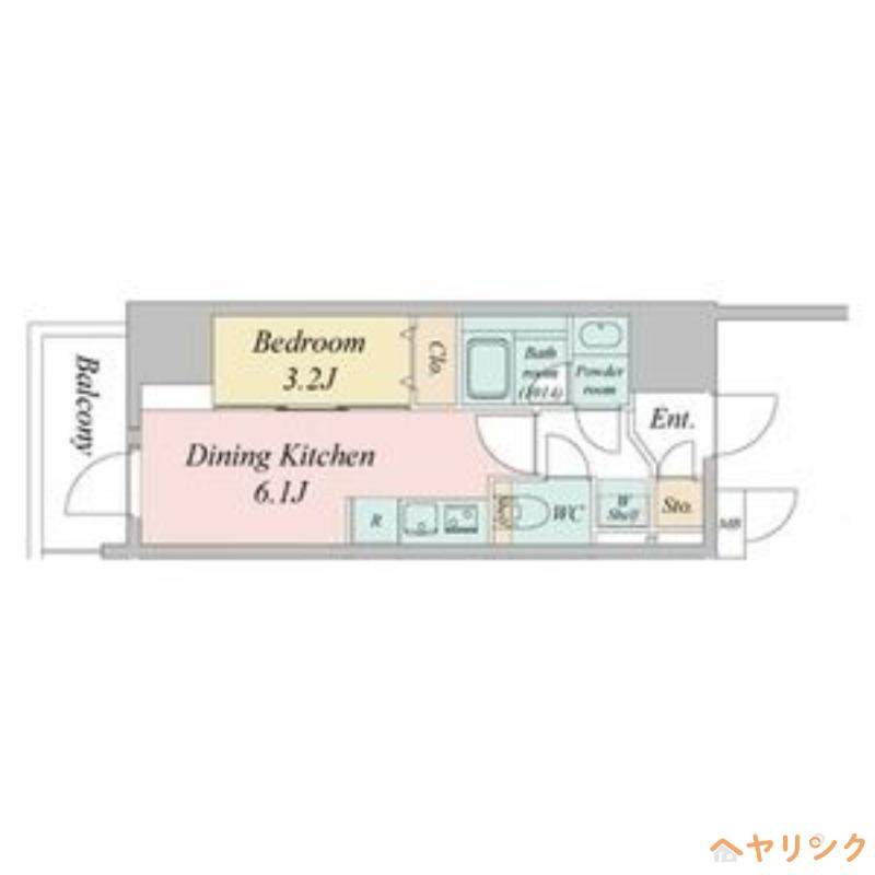 ルネフラッツ今池駅前サウス(1DK/3階)の間取り写真