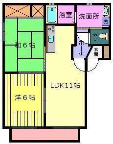 バリュージュアサヒ(2LDK/1階)の間取り写真