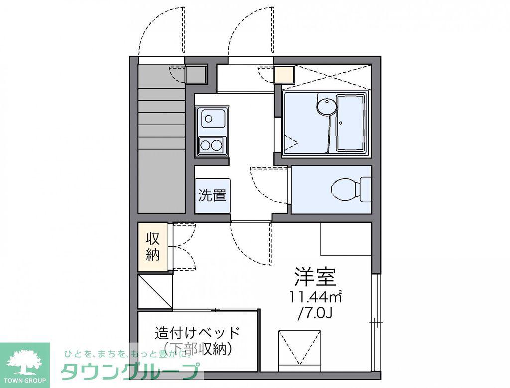 レオパレスウエスト上福岡(1K/1階)の間取り写真