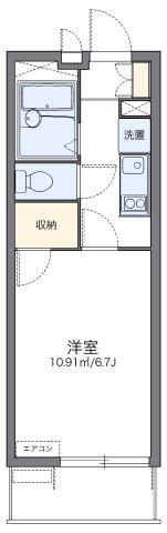 レオパレス田面(1K/1階)の間取り写真
