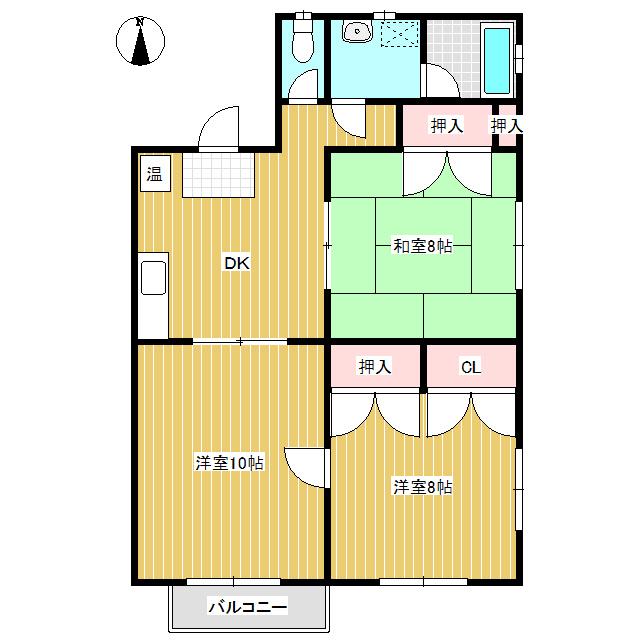 古越アパート(3DK/2階)の間取り写真