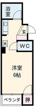 第二長縄ビル(1K/2階)の間取り写真