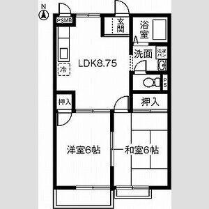KSHOUSE A(2LDK/2階)の間取り写真