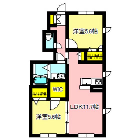 パティオガーデン(2LDK/1階)の間取り写真