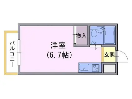 ヒルズ長岡天神(ワンルーム/4階)の間取り写真