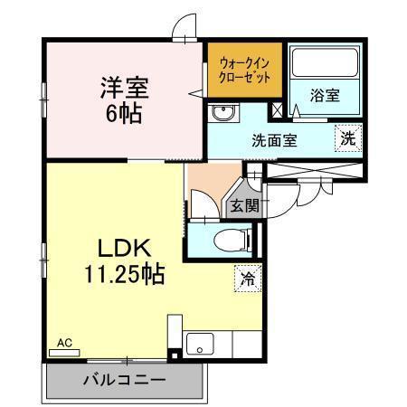 セジュールオッツ弘前中央(1LDK/3階)の間取り写真