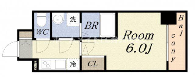 エスリード大阪ドームCERCA(1K/4階)の間取り写真