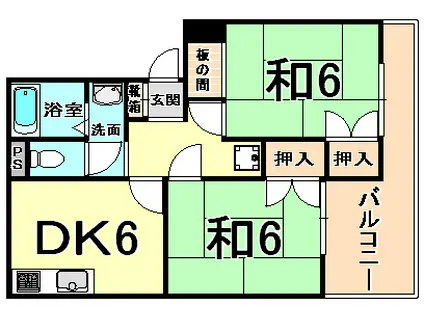 エル南武庫之荘(2DK/2階)の間取り写真