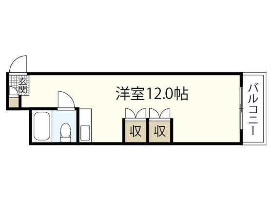 サンシャイン庚午(ワンルーム/4階)の間取り写真