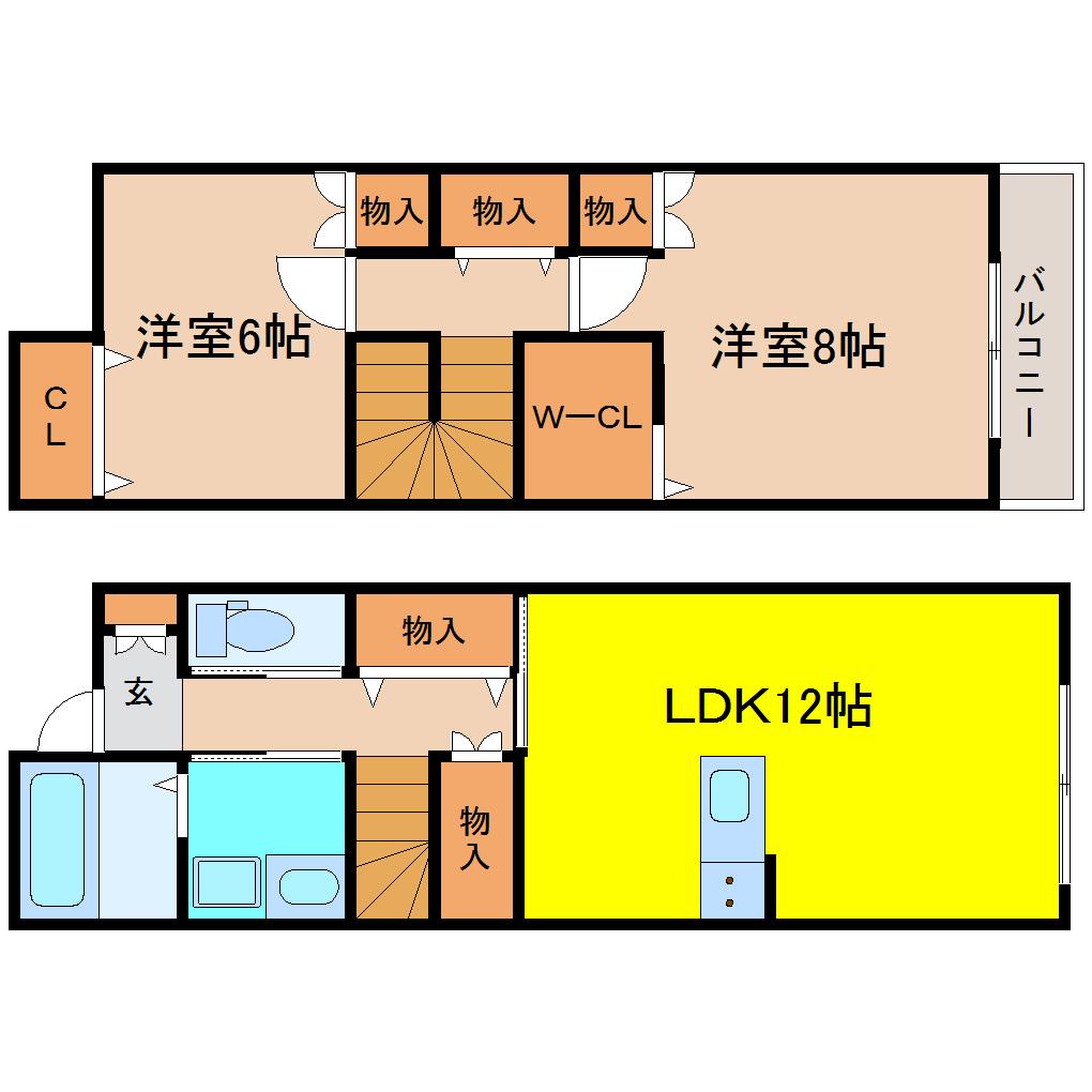 APT LIBEL D(2LDK/1階)の間取り写真