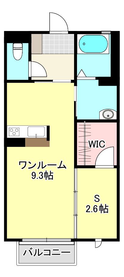 クラヴィエ井野(1LDK/2階)の間取り写真