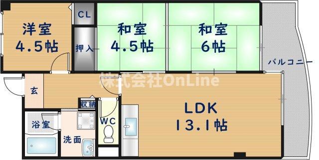 スヴァーネ東山本(3LDK/1階)の間取り写真