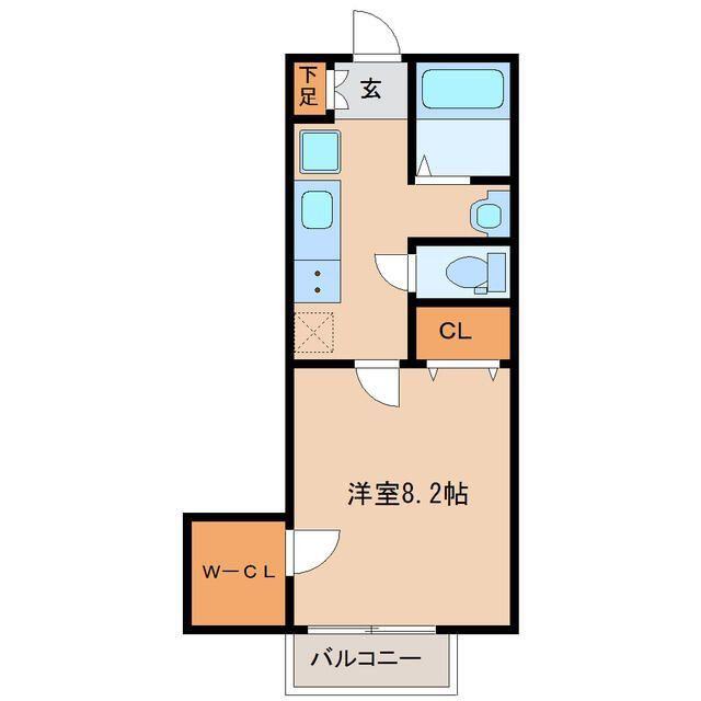 ソレイユパルクⅩ番館(1K/2階)の間取り写真