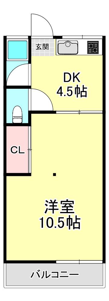 ガーデンハイツ(1DK/1階)の間取り写真