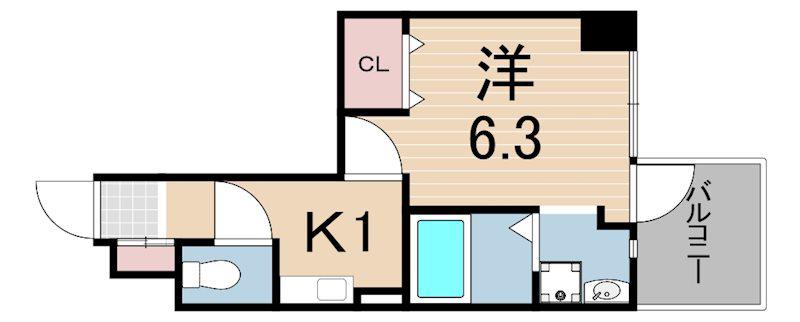 PRIMAVERA KOBE(1K/5階)の間取り写真