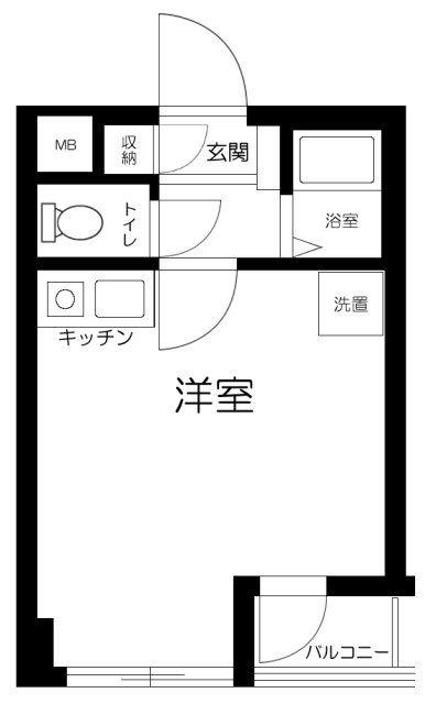 マートルコート桜台(ワンルーム/3階)の間取り写真