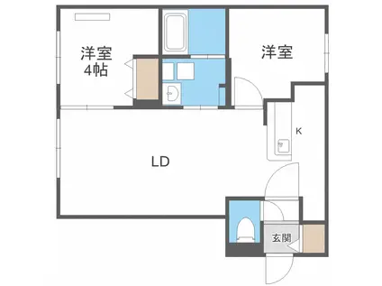 トロワドメーヌ(2LDK/4階)の間取り写真