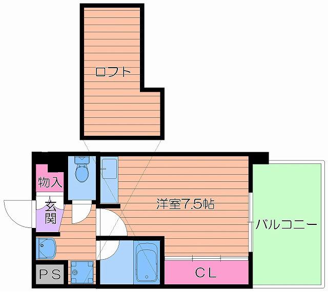 ヴィラレスト(ワンルーム/6階)の間取り写真