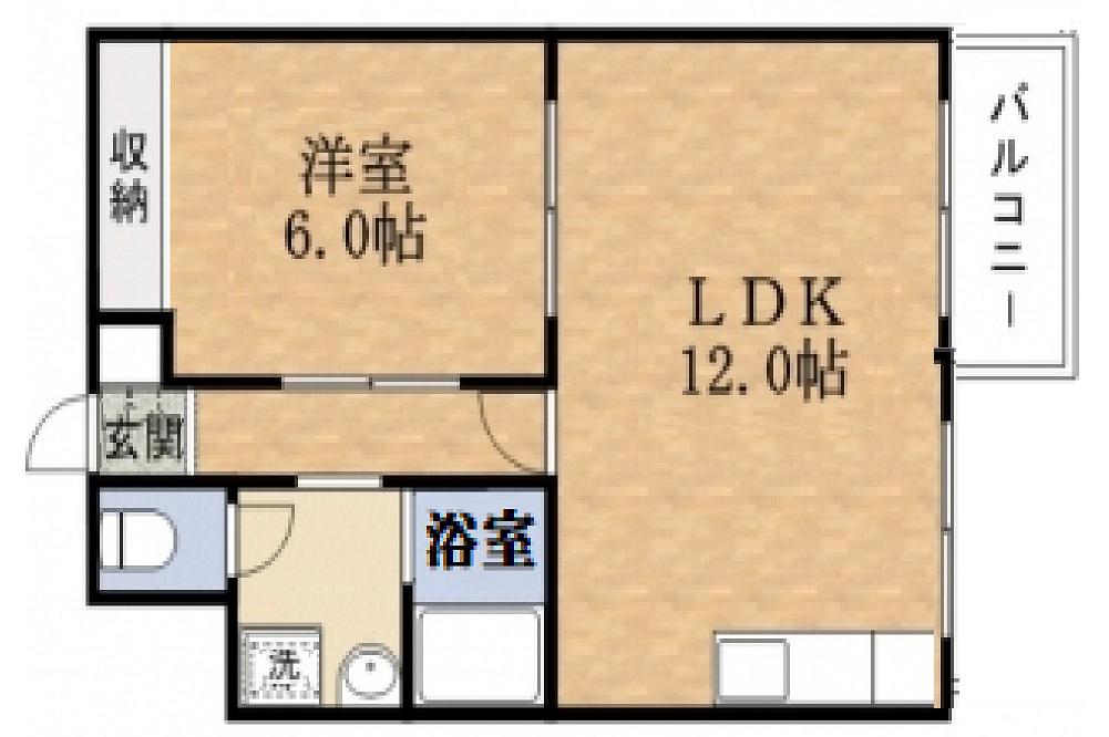 メゾングランデ(1LDK/2階)の間取り写真