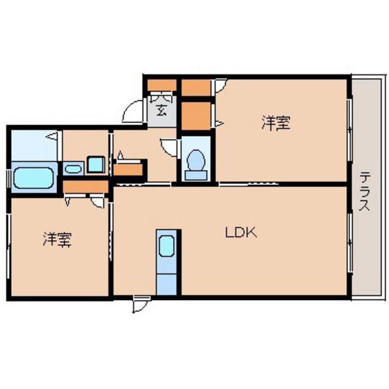 シャーメゾン和(2LDK/2階)の間取り写真
