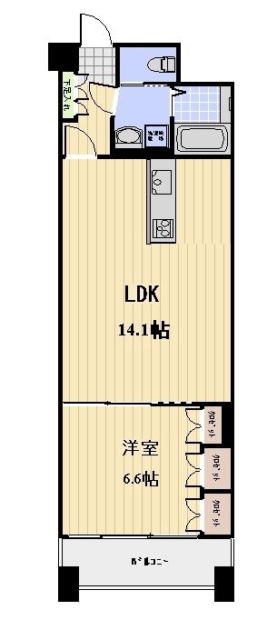 グランカーサ浅草(1LDK/5階)の間取り写真