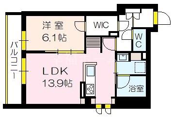 ヴェルチュ千里丘(1LDK/2階)の間取り写真