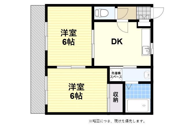 フォーブルルーミィ(2DK/1階)の間取り写真