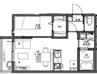 KEIAI RESIDENCE せんげん台VI(1LDK/2階)の間取り写真