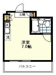 マンションかとれあ(ワンルーム/4階)の間取り写真